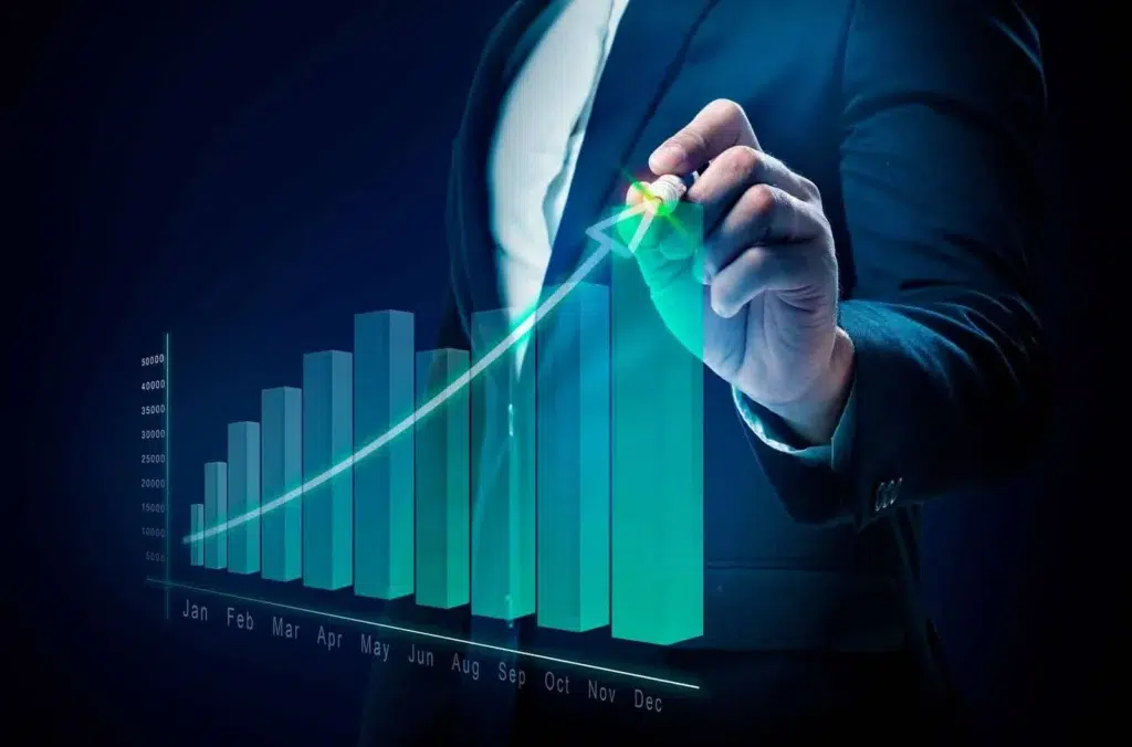 Best Rated Seo Companies Of The Usa For 2025 5 Businessman Drawing Increases Graph Virtual Screen Compressed