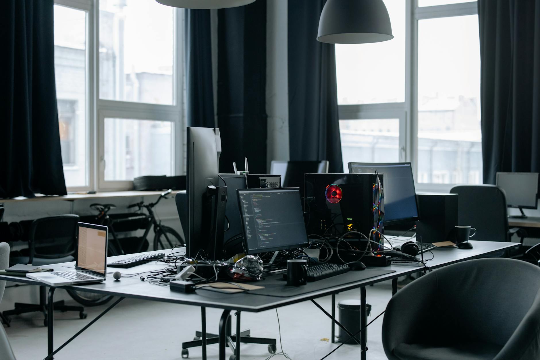 Contemporary Workspace Featuring Computers Coding 3