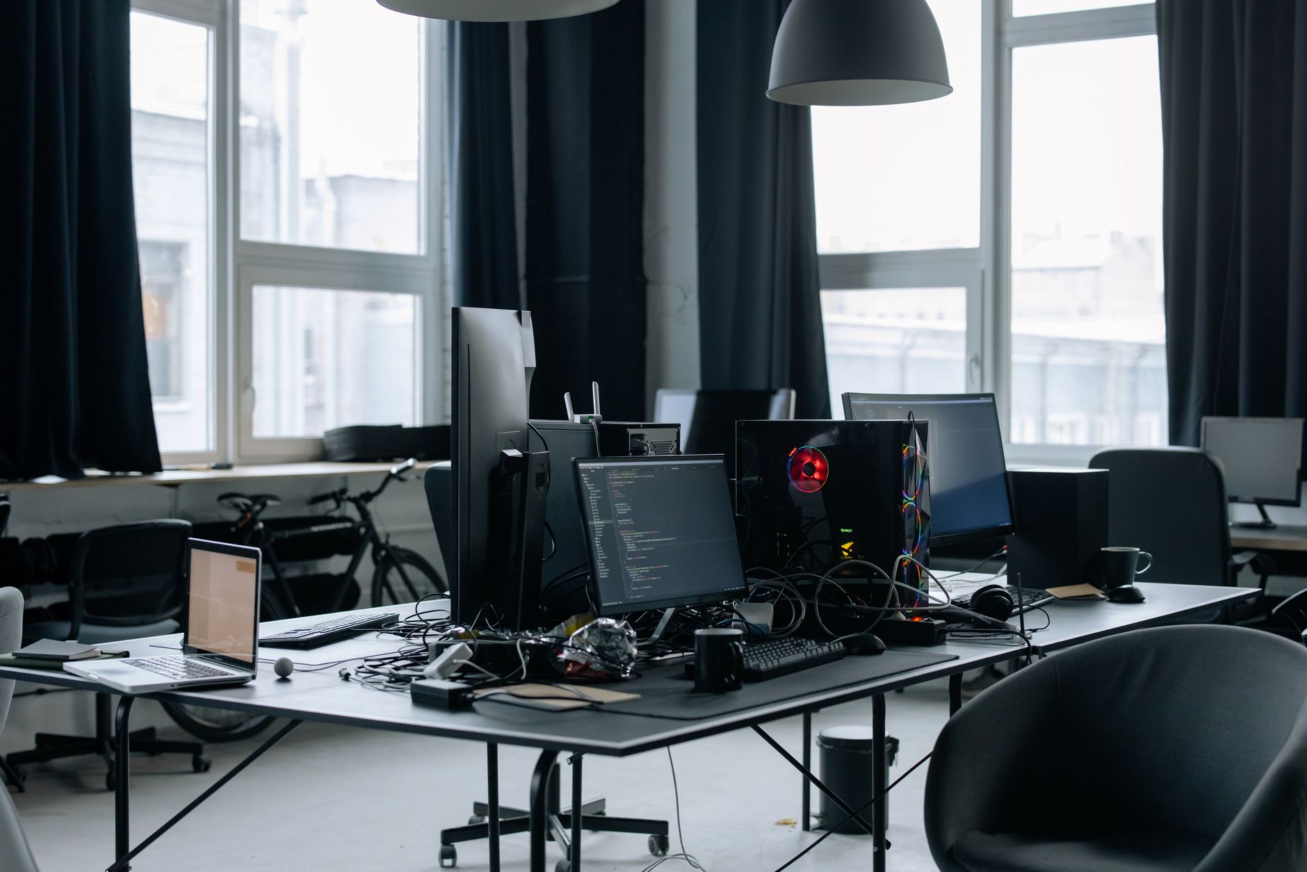 Contemporary Workspace Featuring Computers Coding 15